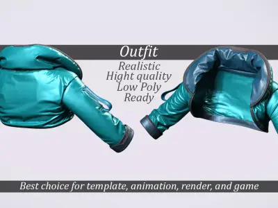 Space Explorer Jacket - Real-Time Character Outfit Low-poly 3D model