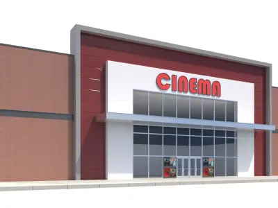 Commercial Building-013 Movie Theater- Low Poly 3D model