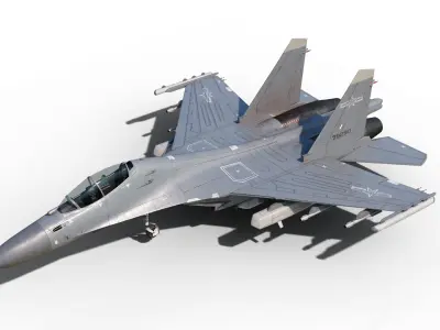 PBR Shenyang J-16D electronic Fighter China PLAAF Low-poly 3D model