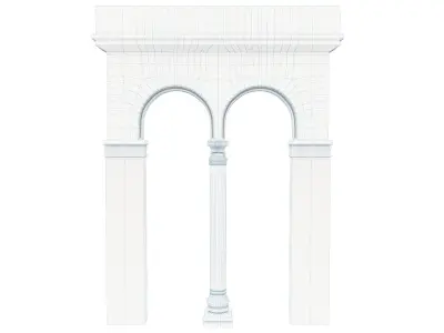 Column pair of arches Low-poly 3D model