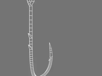 Fishing hook 2 3D model