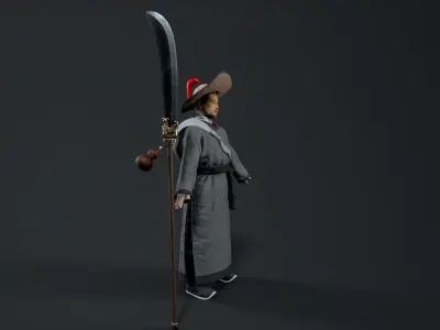 ancient chinese warrior  Low-poly 3D model