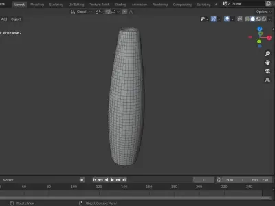 Ceramic White Vase 2 Free 3D model