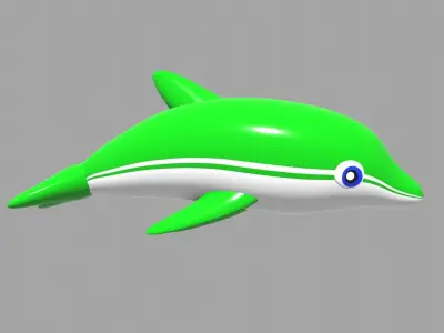 Inflatable dolphin green 3D model