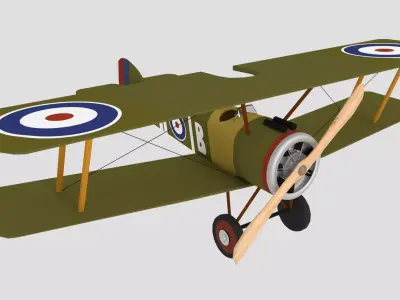 Sopwith F-1 Camel British Plane 3D model