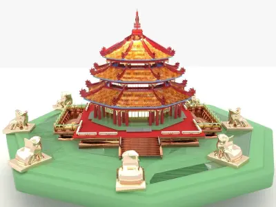 Chinese ancient tower 3D model