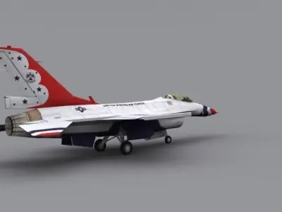 F16 Thunderbird Low-poly 3D model
