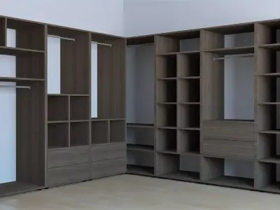 Dressing closet with shelves and drawers Free 3D model