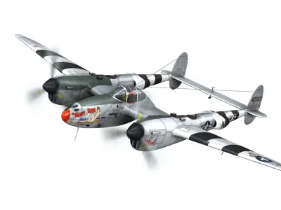 Lockheed P-38 Lightning - Kozy Koza 3D model