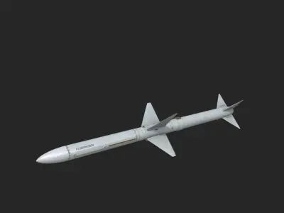Chinese PL11 PL-11 BVR air-to-air missile Low-poly 3D model