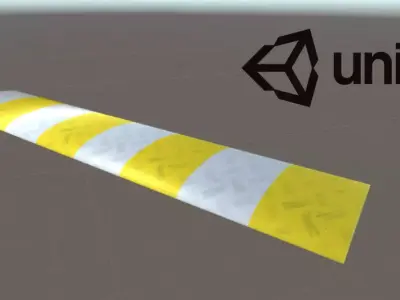 Speed bump 3D model for unity Low-poly 3D model