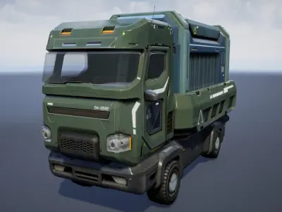 Sci-Fi Truck - game model Low-poly 3D model