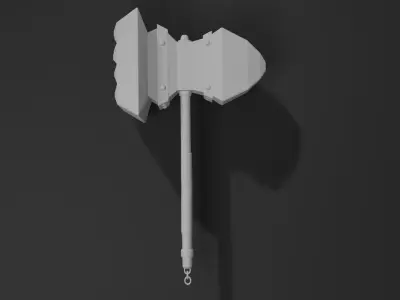 Fantasy hammer in minimalistic style 3 Free low-poly 3D model