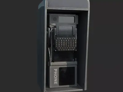 Future sci-fi retro style telephone booth 3D model