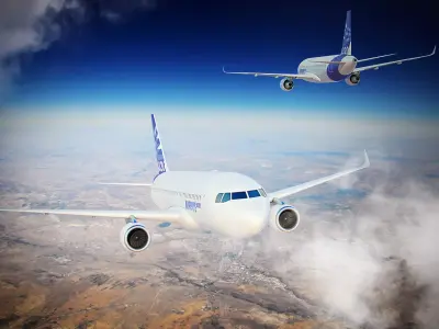 Big plane for transport people 3D model