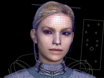 Airwolf Female Pilot Low-poly 3D model