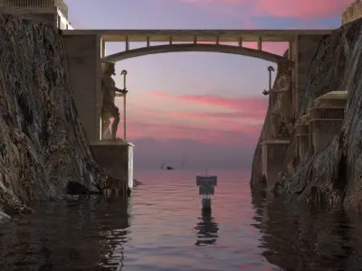 historic way Low-poly 3D model