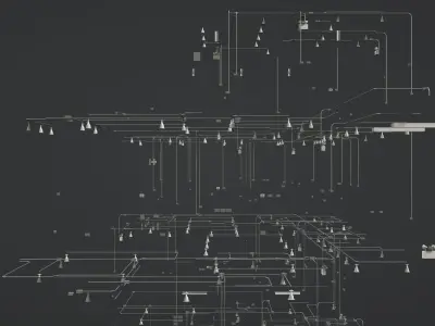 Electrical piping in building 3D model