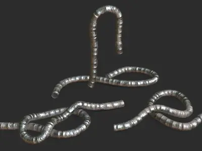 Flexible Insulation Foil Pipe Low-poly 3D model