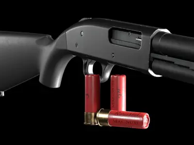 Shotgun Mossberg 590 9 shot Low-poly 3D model