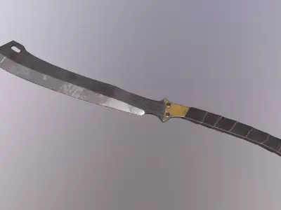 Big metal cleaver knife LowPoly Low-poly 3D model