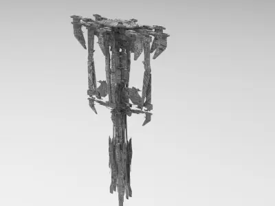 Moon base platforms 2 3D 3D model