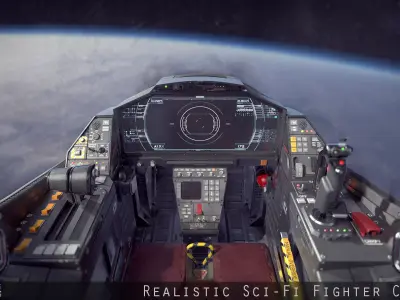 Sci Fi Fighter Cockpit 7 Low-poly 3D model