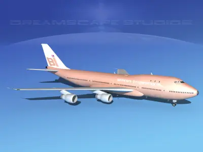 Boeing 747-100 Jumbo Jet Braniff Intl 3D model