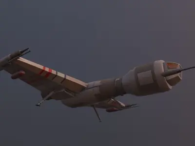 Starship T star wars fighter jet Low-poly 3D model