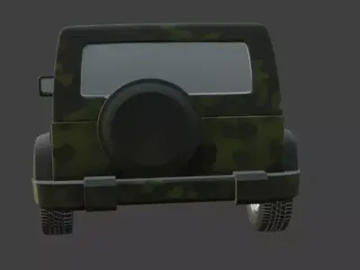 Jeep and Tyre are seperated 3D model