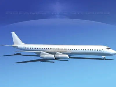 Douglas DC-8-63 LP SS Low-poly 3D model