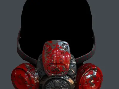 Gas mask helmet 3d model scifi Low-poly 3D model Low-poly Low-poly 3D model