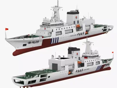 Haixun 06 is  cruise rescue ship in the Taiwan Strait China 3D model