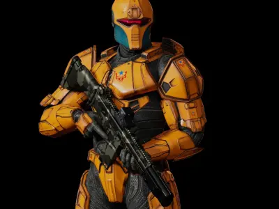 Tactical Face Mask Low-poly 3D model