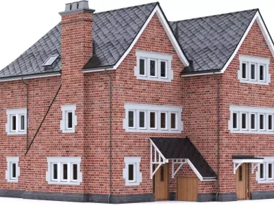 English Brick House 16 Low-poly 3D model