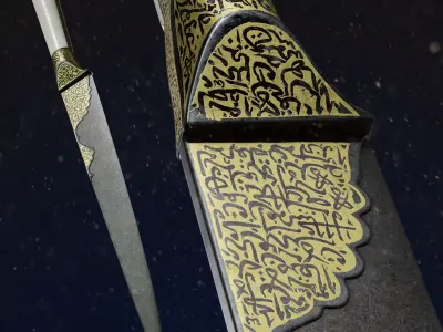 19th Century Iran Knife Low-poly 3D model