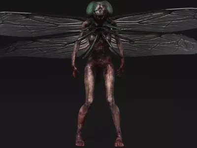Mutant Dragonfly - Horror Insects Collection Low-poly 3D model