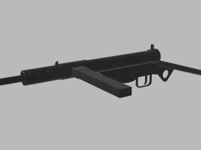 STEN GUN MK2 - Low Polygon Low-poly 3D model