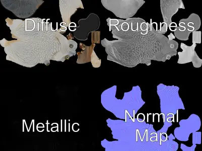 Snowy Owl Sculpture Model Pack Low-poly 3D model