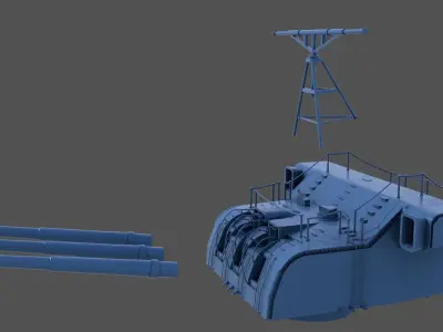 Yamato Nendo Shiki turret - Commercial license - 1-100 scale 3D print model