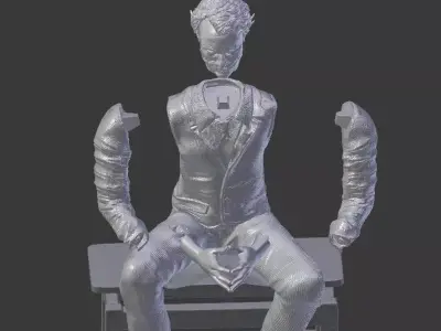 Rabbit man on chair 3D model