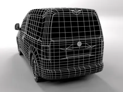 VW VOLKSWAGEN CADDY 2011 LOWPOLY Low-poly 3D model