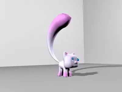 Cute cartoon kitty 3d model Free 3D model