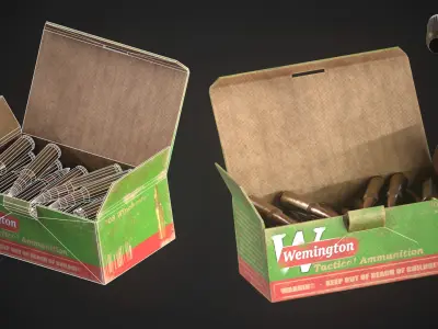 Ammo and Props Pack Free low-poly 3D model