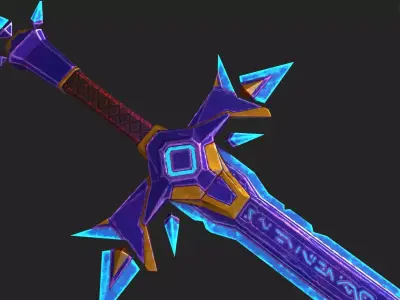 Game ready stylised sword prop Low-poly 3D model Low-poly 3D model
