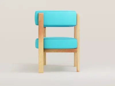 Comfort Wood Sofa Free low-poly 3D model