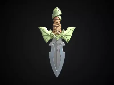 Stylized Hobbit Sword -Emerald Thorn - Game Ready 3D model