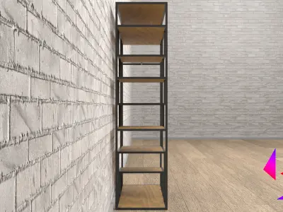 Shelf on the floor with a hanger Free 3D model