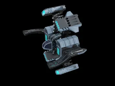 Spaceship lowpoly Low-poly 3D model