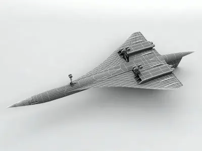 Concorde Jet - British Airways Low-poly 3D model